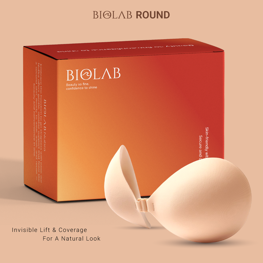 BIOLAB ROUND NUBRA SuperSticky Adhesive Nubra Cup A-E Seamless Invisible Push Up Stick On Bra