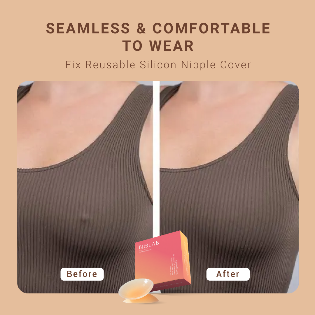 BIOLAB Nipple Cover Nubra | 8CM Silicone Skin Bra | Seamless Waterproof A-C Cup