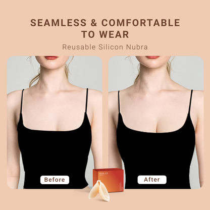 BIOLAB Nubra Water Drop Shapes Nubra Invisible Bra Push Up Stick-on Bra Lift Up Reusable Bra Silicon